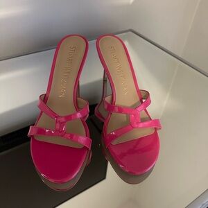 Stuart Weitzman Fuchsia Heeled Sandals